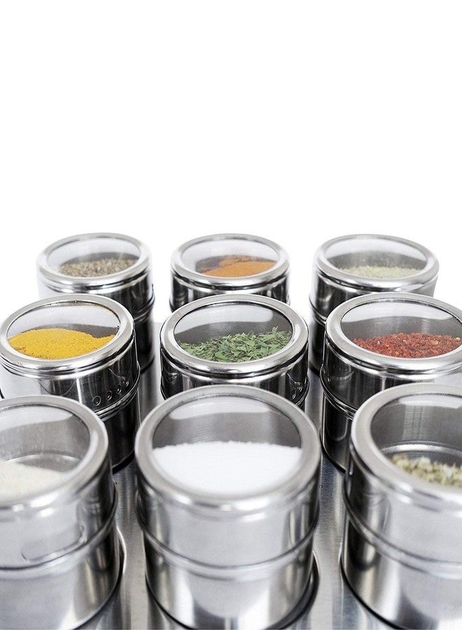 SQUICKLE 9pcs Magnetic Spice Rack Stainless Steel Magnetic Spice Rack Shape Spice Rack Stainless Steel jar - Image 4